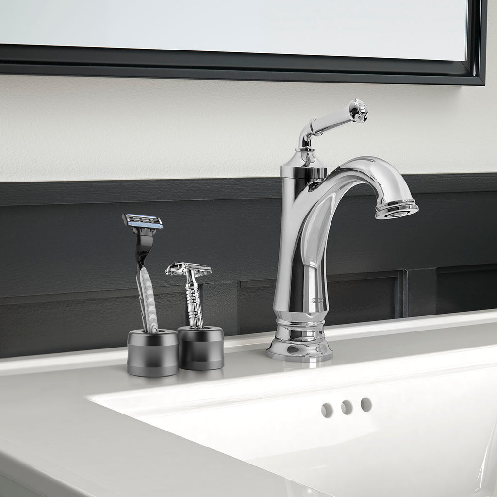 Linkidea 2 Pack Safety Razor Stand, Opening Dia 0.7" (18.5mm) Men Shaving Stand for Bathroom Countertop Compatible with Gillette SkinGuard (Dark Grey)