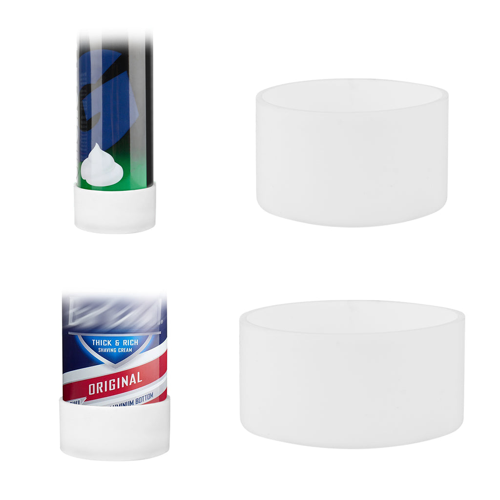 Linkidea 2 Pack Anti-Rust Silicone Bottom Sleeve for Shaving Foam & Cream Cans, Shave Gel Bottles, Prevent Bathroom Rust Spots, Fit Standard Cylindrical Shaving Containers (Small & Large)