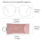 Linkidea Oversized Sunglasses Pouch, Large Frame Glasses Pouch for Sunglass, Eyeglasses Travel Bag Compatible with Rayban Aviator Titanium/Caravan Reverse/Various Brand Models (Pink)