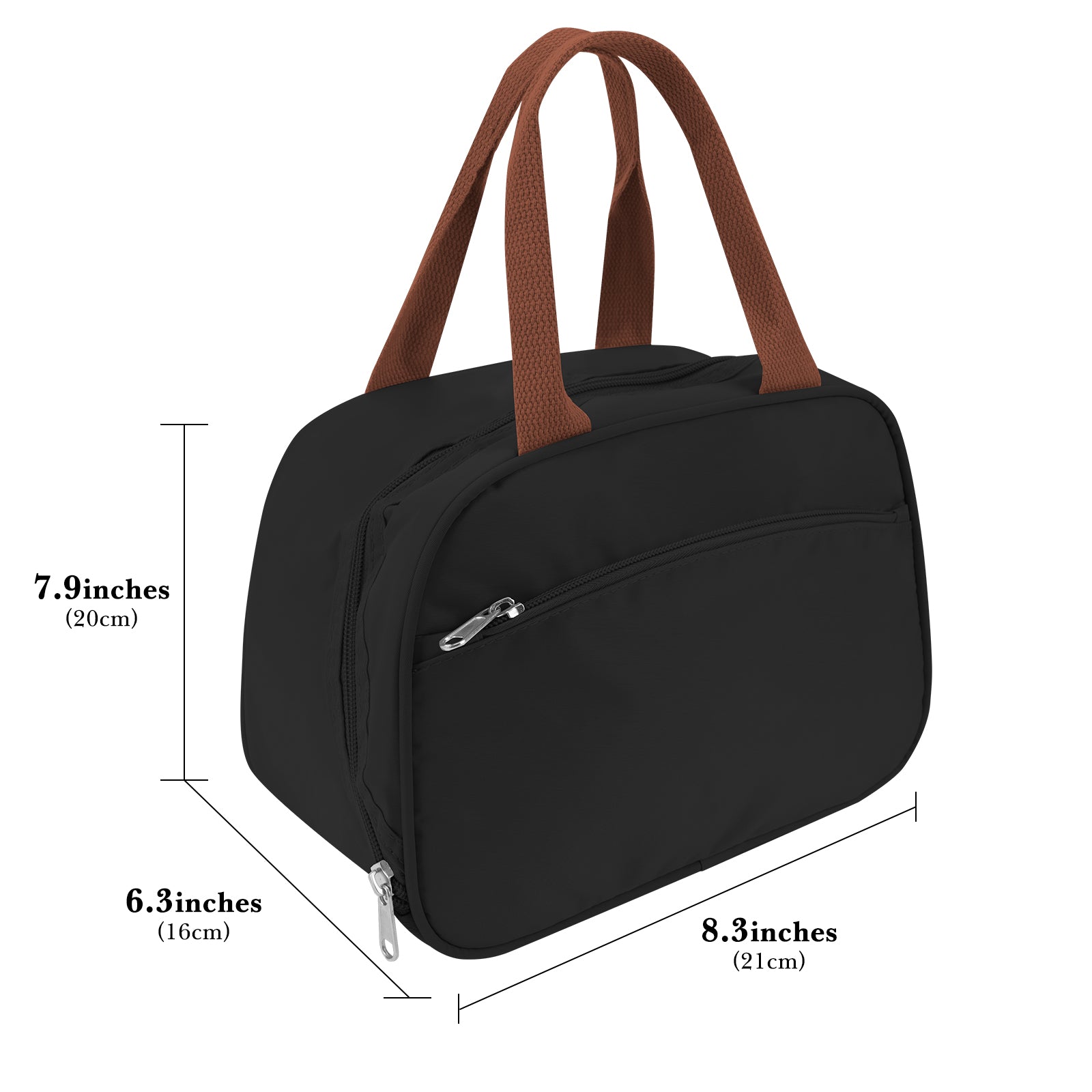 Linkidea Lunch Bag for Adult, Oxford Insulated Lunch Bag with Hand Strap, Large Capacity Lunch Tote Bag with Zipper Fits Daily Use, Compatible with Bentgo Classic, Amathley, Caperci (Black)