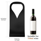Linkidea Vegan Leather Wine Bottle Bags, 16.7" x 6.9" Wine Tote Bags for Gifts, Luxury Gift Bags for 750ml Wine Bottles, Fits Christmas Use (Black)