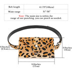 Chain Belt for Women, Leopard Brown Waist Chains with Storage Bag, 41 Inch Adjustable Chunky Body Fashion Accessory