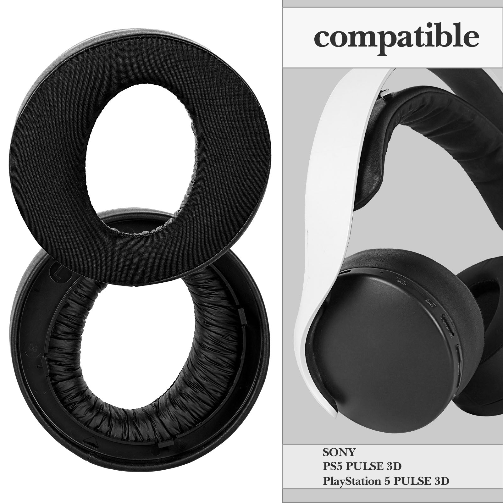 Linkidea Replacement Ear Pads Compatible with Sony PlayStation 5 PULSE 3D, PS5 PULSE 3D Wireless Headphones, Ear Cushions (Cooling-Gel / Black)
