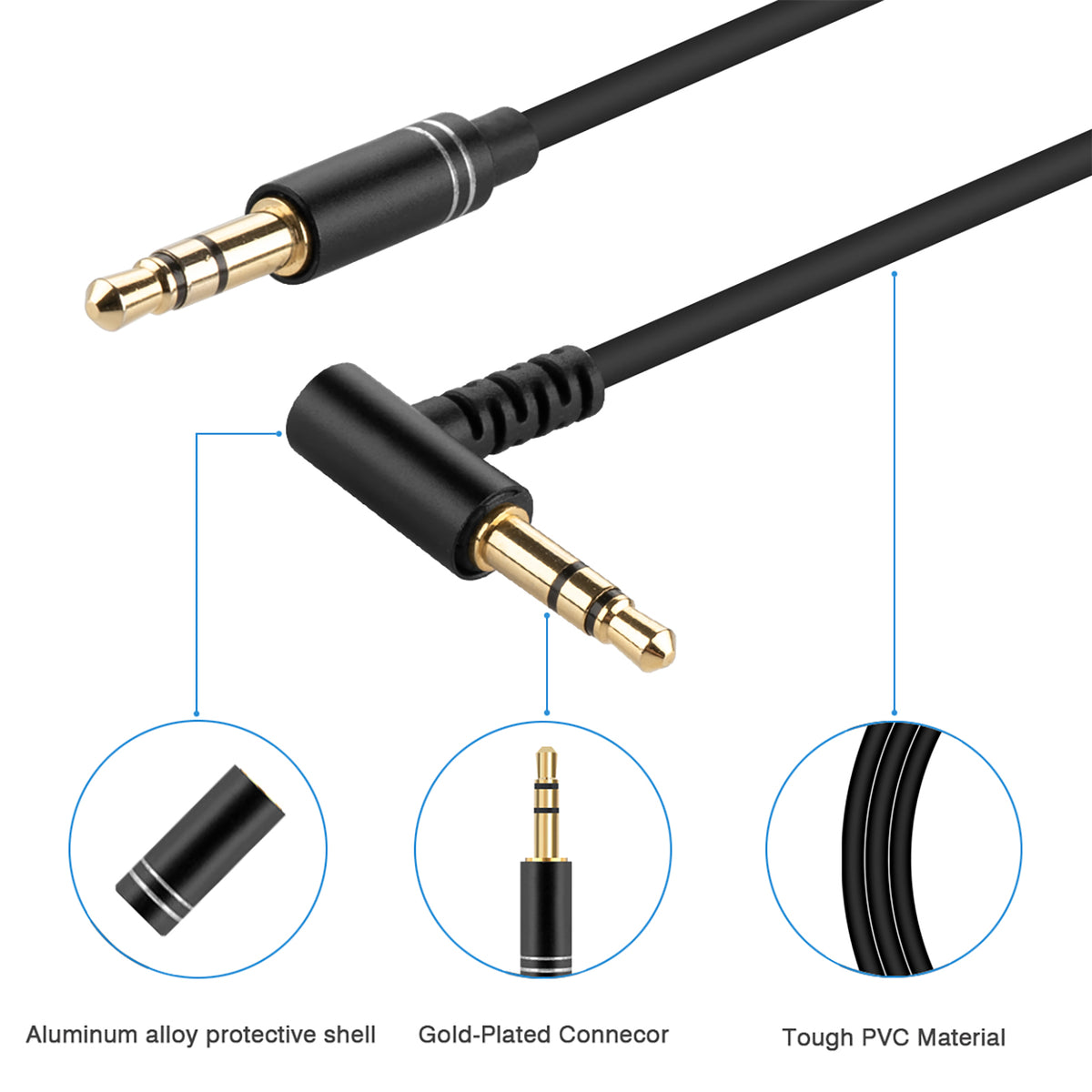 Linkidea Audio Cable for Philips X2HR, X2/27, SHP9500S, SHP9500, SHP6000/10, SHP6000, SHB9100RD/28, SHB8750NC/27 Headphones, 3.5mm TRS Replacement Aux Cord (5 ft / 1.5 m 2 Pack)