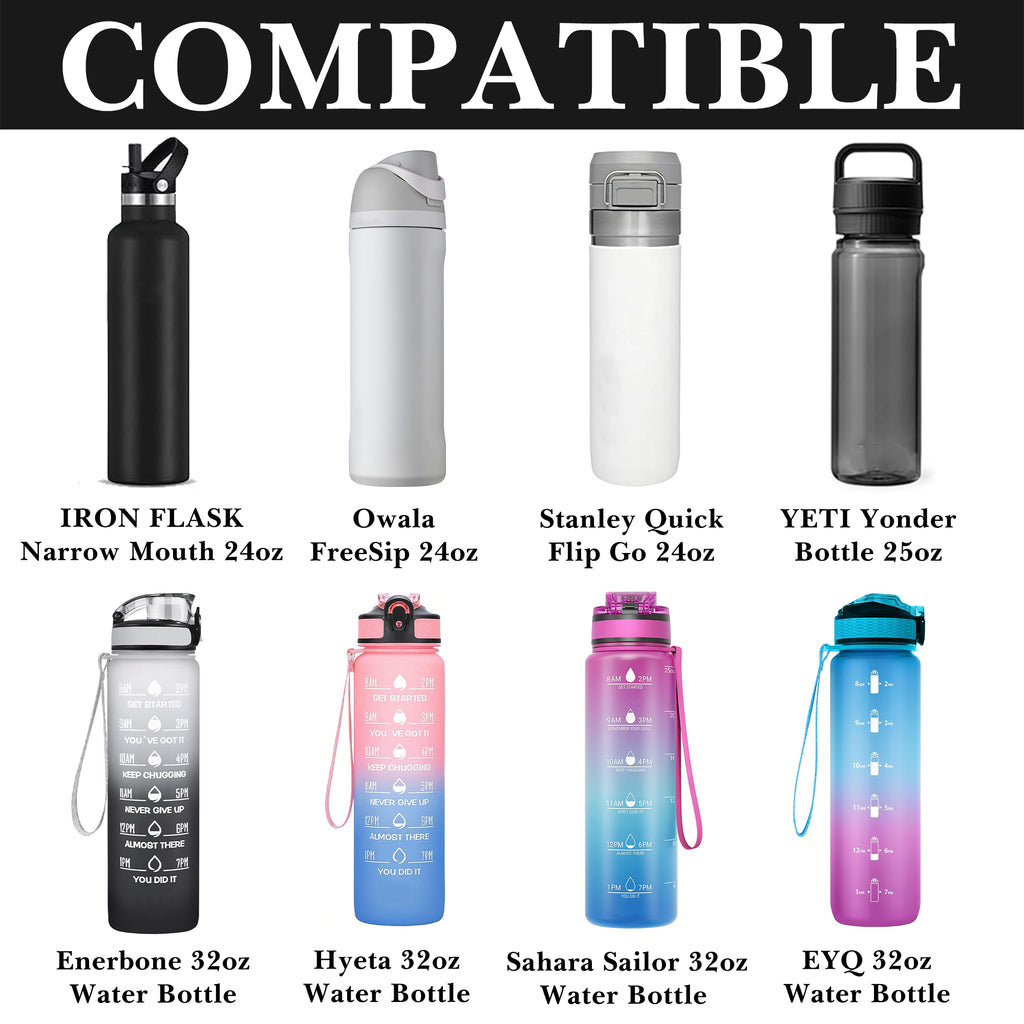 Linkidea Sports Water Bottle Carrier with Strap Compatible with Enerbone 32oz, Owala FreeSip 24oz, Motivational Waterbottle Sling Bag Holder with Phone Pocket for Hiking, Running, Fitness
