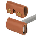 Linkidea Safety Razor Head Vegan Leather Cover, Double Edge Safety Razor Cover for Travel, Butterfly Razor Shaving Accessories Compatible with Merkur 38C, 34C, 23C, Henson AL13 (Brown)