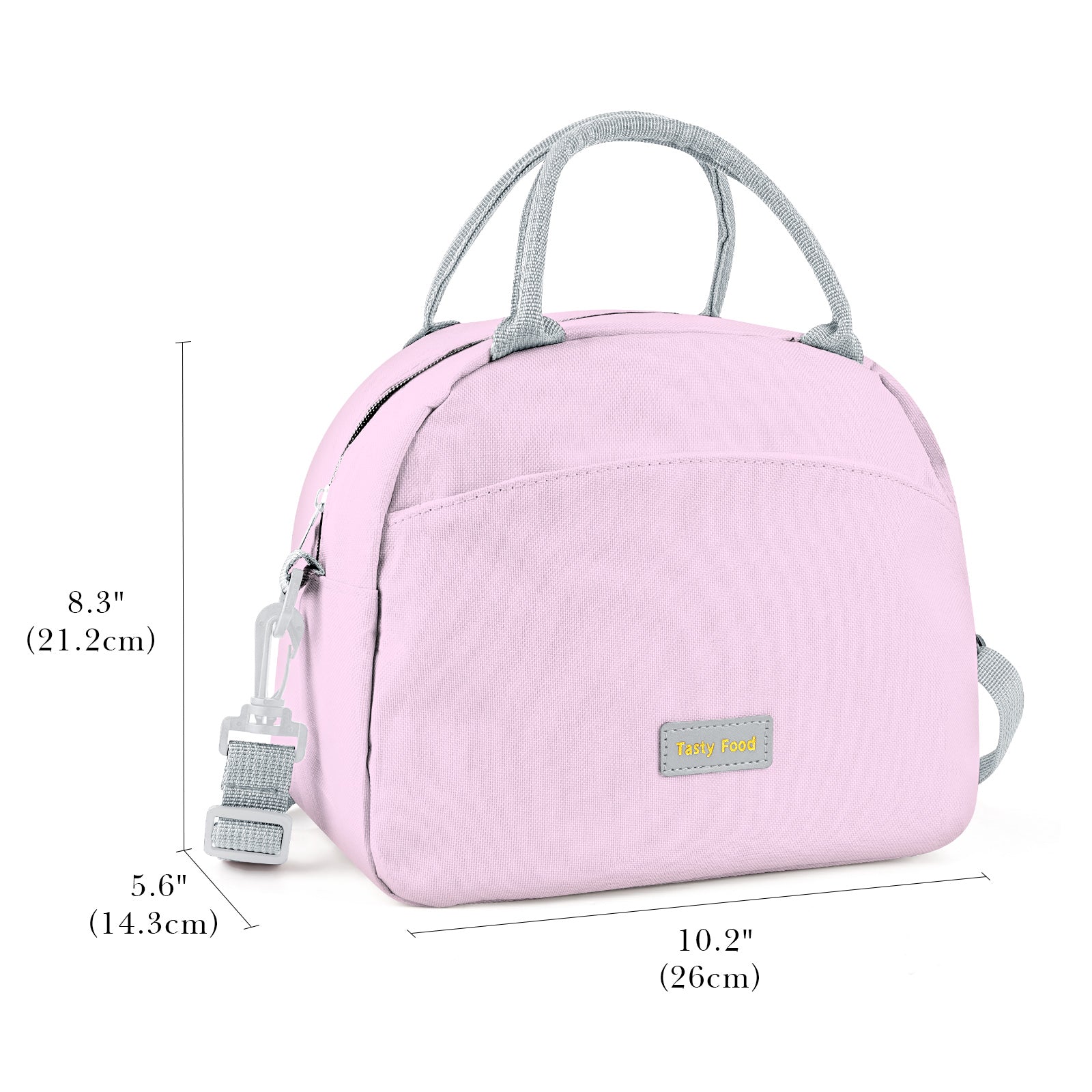 Linkidea Lunch Bag for Adult, Canvas Insulated Lunch Bag with Two Carrying Mode, Large Capacity Lunch Tote Bag with Zipper Fits Daily Use, Compatible with Bentgo, Ello, Natraprow, Iteryn (Pink)