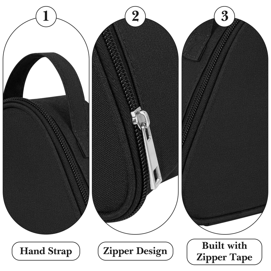 Linkidea Medium Reusable Lunch Bag, Insulated Snack Pouch, Leakproof Food Storage Bag for Sandwiches, Snacks and Fruits, Compact Lunch Tote for Daily Use (Black)