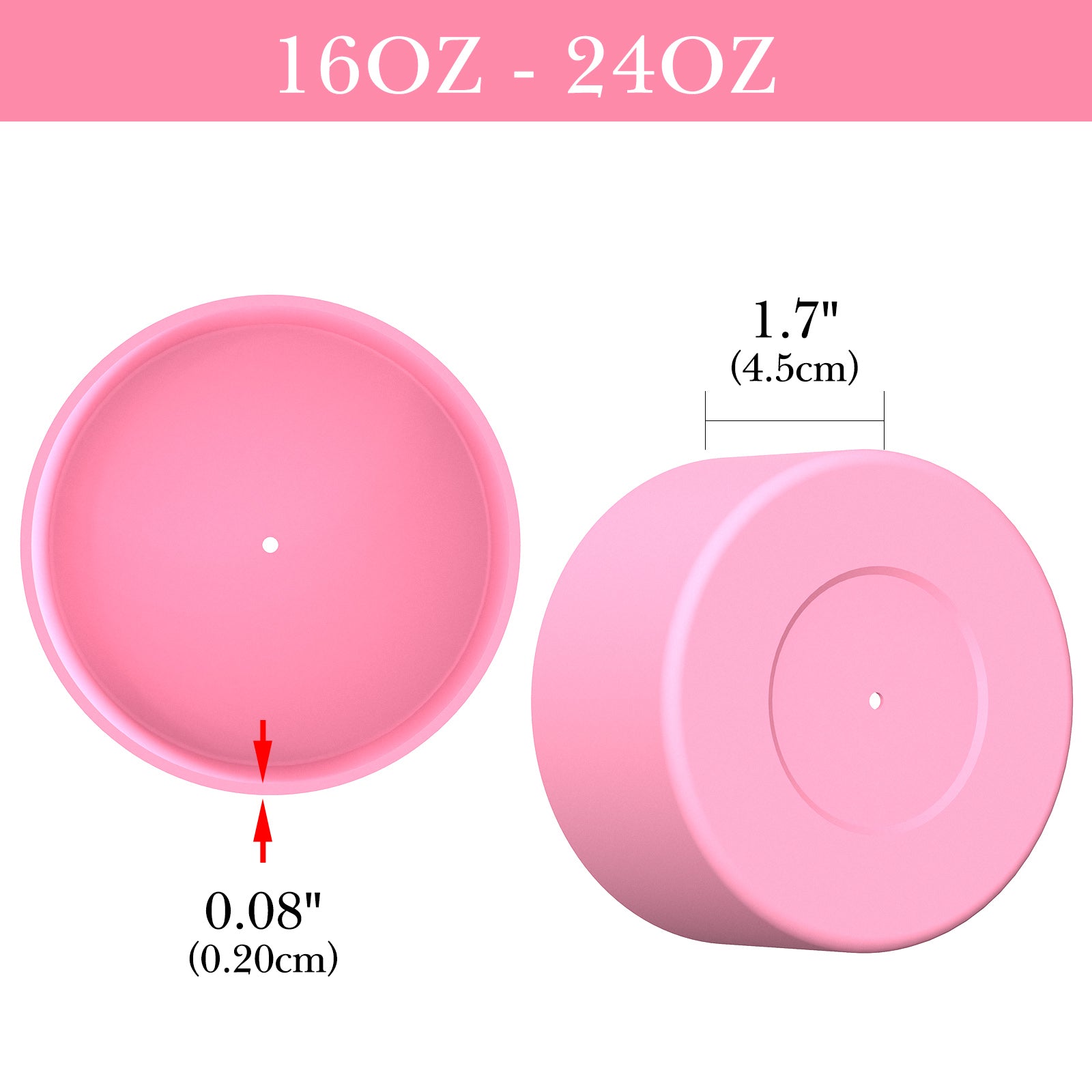 Linkidea 2 Pack Water Bottle Boot Compatible with Contigo West Loop 2.0 16oz/20oz/24oz, Huron 2.0 16oz/20oz, Silicone Anti-Slip Bottle Bottom Bumper Protector (Light Pink)