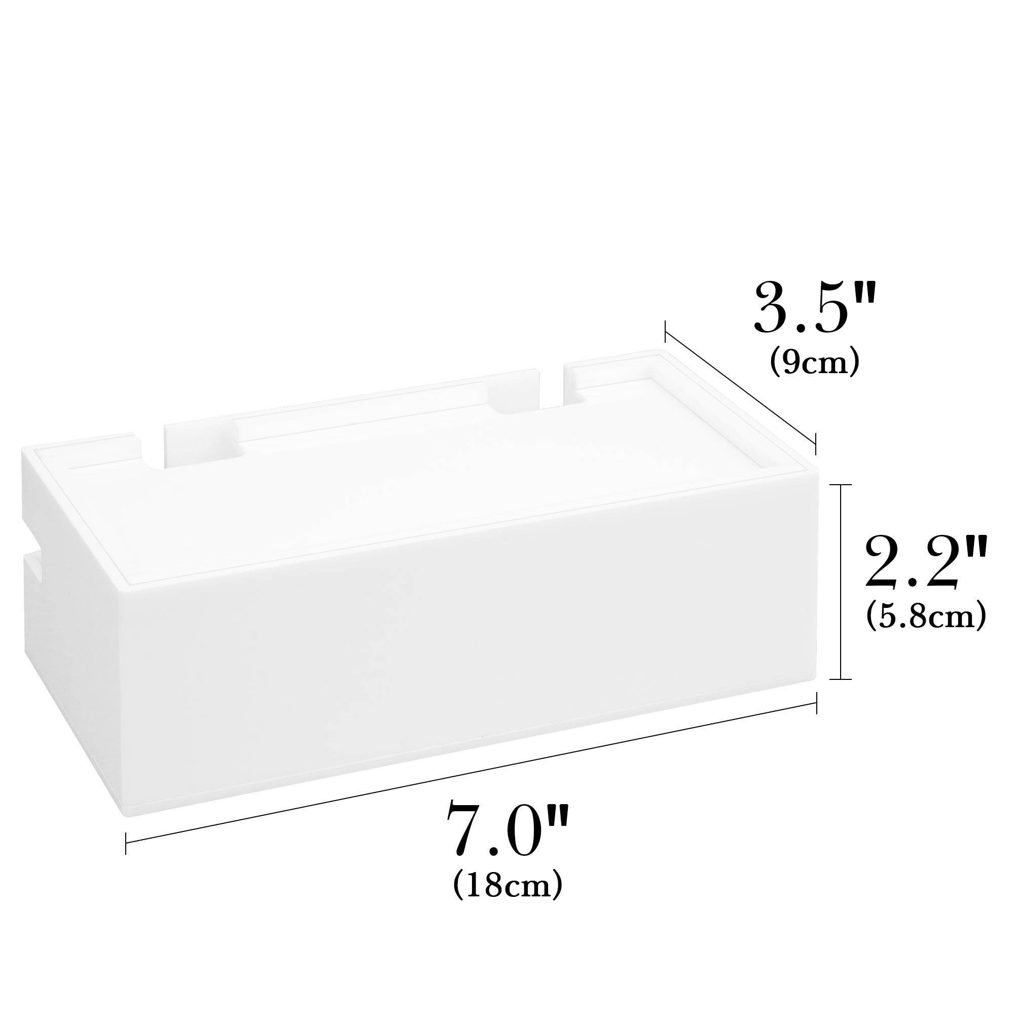 Linkidea Bathroom Electric Toothbrush Cable Box, Vanity Hide Cord Organizer, Charger and Power Strip Storage Case, Keep Countertop & Outlet Clean (White)