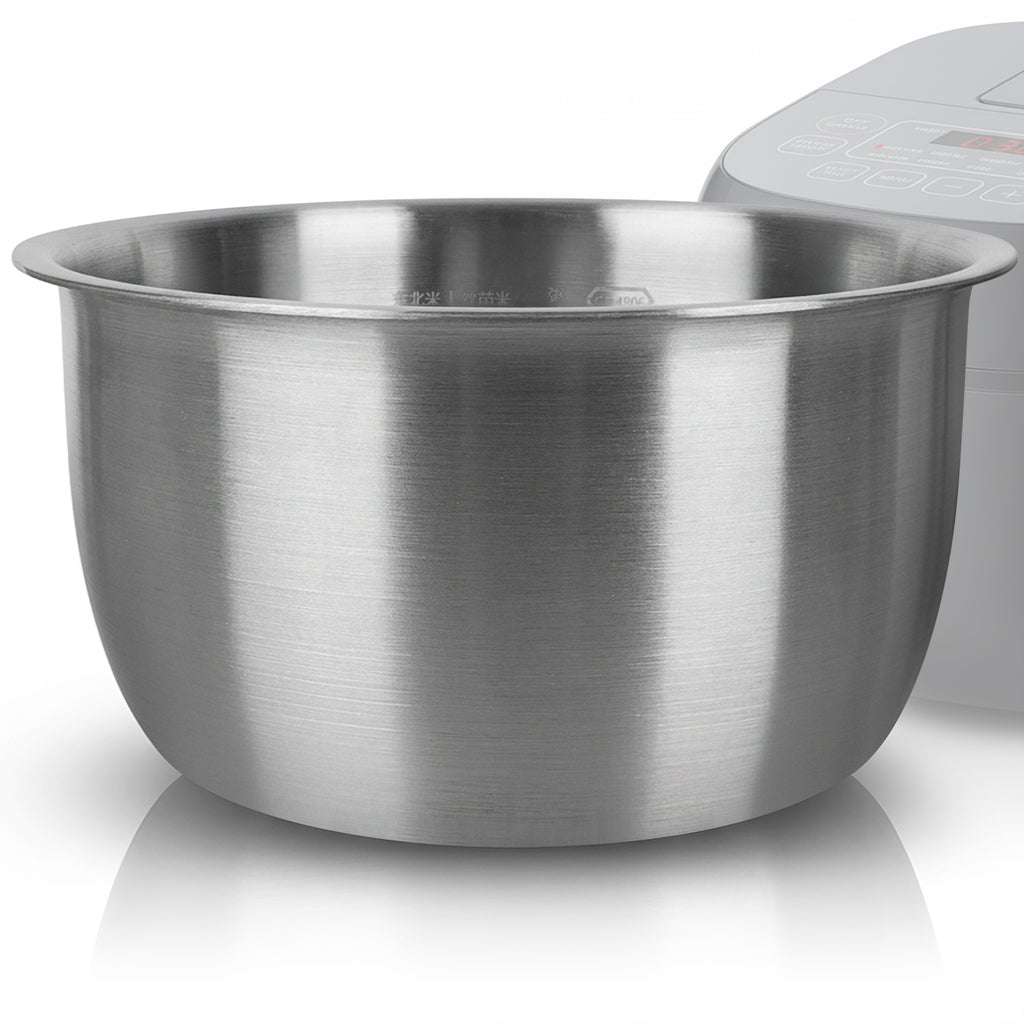 Linkidea Rice Cooker Stainless Steel Inner Pot Compatible with TOSHIBA RC-5DSTUS(H), Dishwasher Safe, No Coating Replacement Bowl