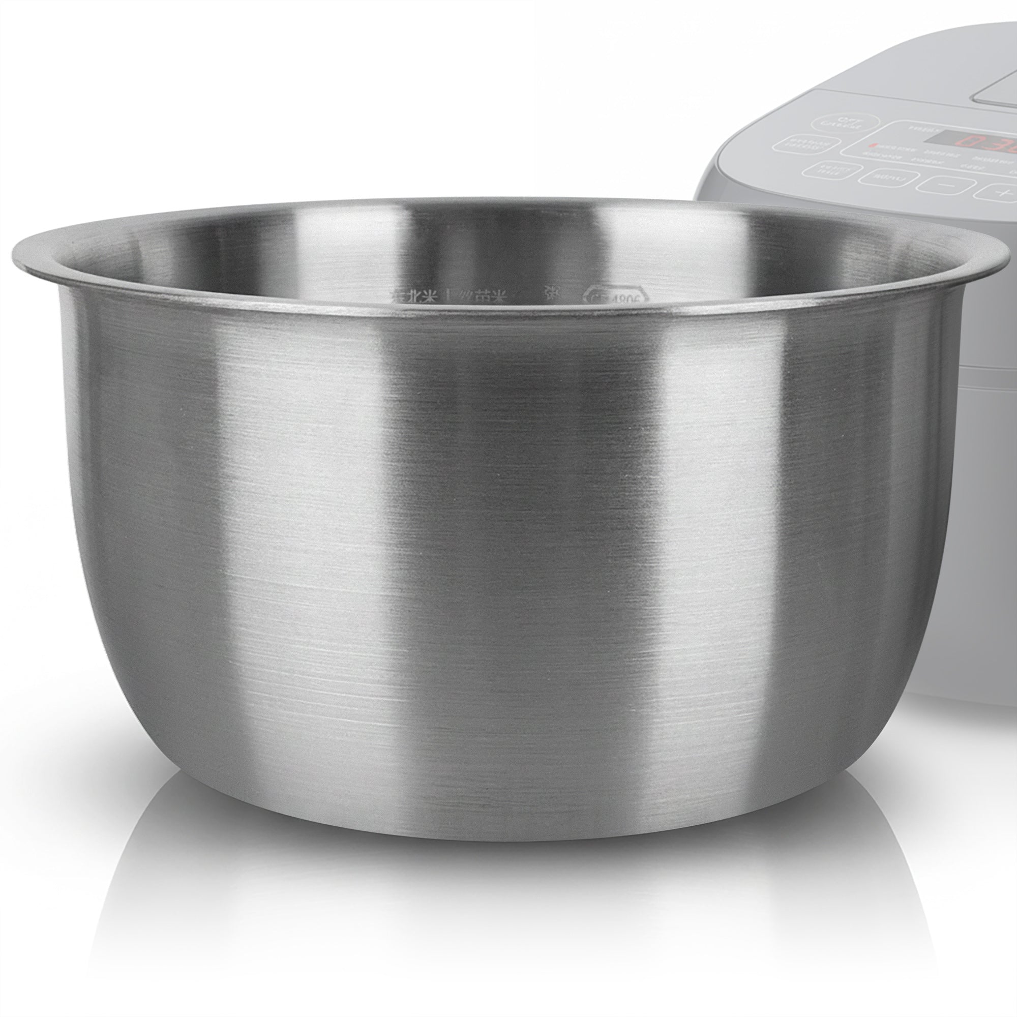 Linkidea Rice Cooker Stainless Steel Inner Pot Compatible with TOSHIBA RC-5DSTUS(H), Dishwasher Safe, No Coating Replacement Bowl