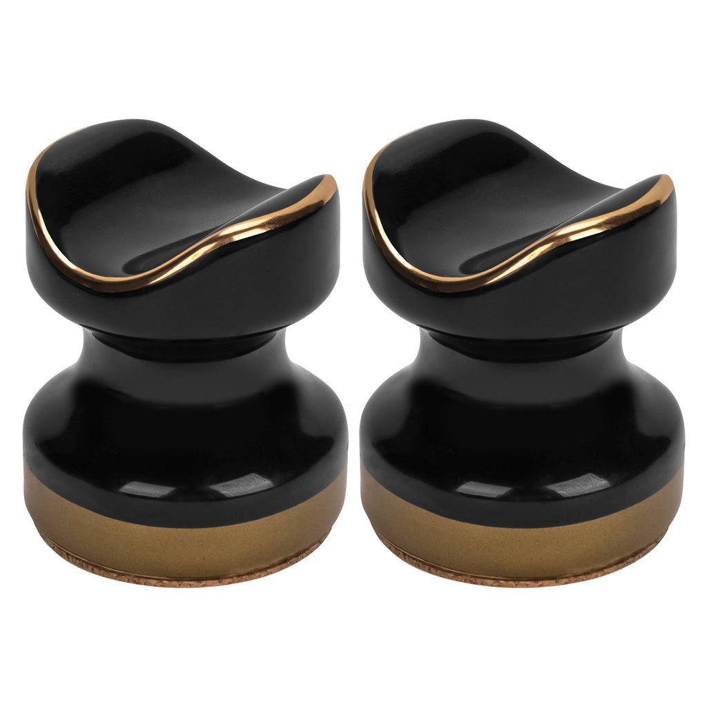 Linkidea 2-Pack Ceramic Cigar Rest, Portable Cigar Holder Stand for Travel, Compact Cigar Accessory Gift for Men (Black)