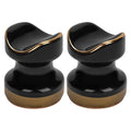 Linkidea 2-Pack Ceramic Cigar Rest, Portable Cigar Holder Stand for Travel, Compact Cigar Accessory Gift for Men (Black)