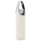 Linkidea Plastic Bottled Water Sleeve with Carry Strap Compatible with 16.9/20 Fl Oz Lifewtr, Smartwater, Portable Disposable Water Bottle Cover Holder for Outdoor, Off White