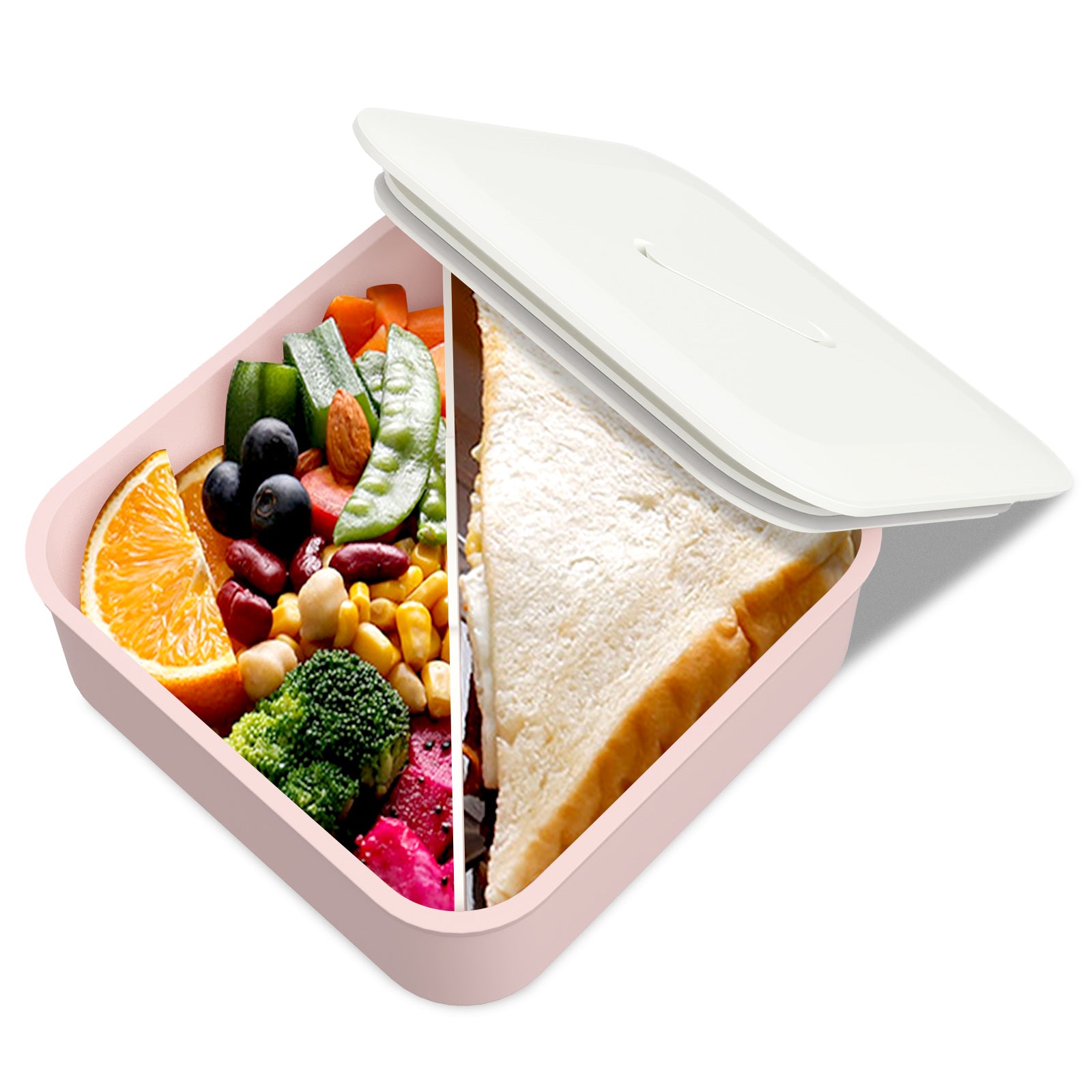 Linkidea Sandwich Lunchbox Container and Snack Box Container, Lunch Salad Lunch Containers for Adults, Sandwich Containers for Travel/Work/Outdoor (White)