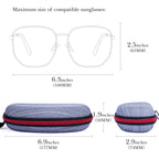 Extra Large Hard Shell Sunglasses Case, Oversized Sun Glasses Storage Bag Pouch Organizer Compatible with Rayban RB3025 RB3717 Gucci GG0595S TOM FORD FT0783 FT1013 (XXL, Blue)