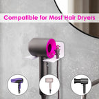 Linkidea Wall Mounted Hair Dryer Holder, Screw Hair Dryer Stand for Bathroom, Compatible with Dyson Supersonic Origin, Supersonic Nural (White)