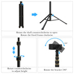 Hair Dryer Stand Hands Free, Heavy Duty 24 to 76 inches Adjustable Blow Dryer Holder with Non-Slip Tripod and Universal Clip for Salons and Home Use