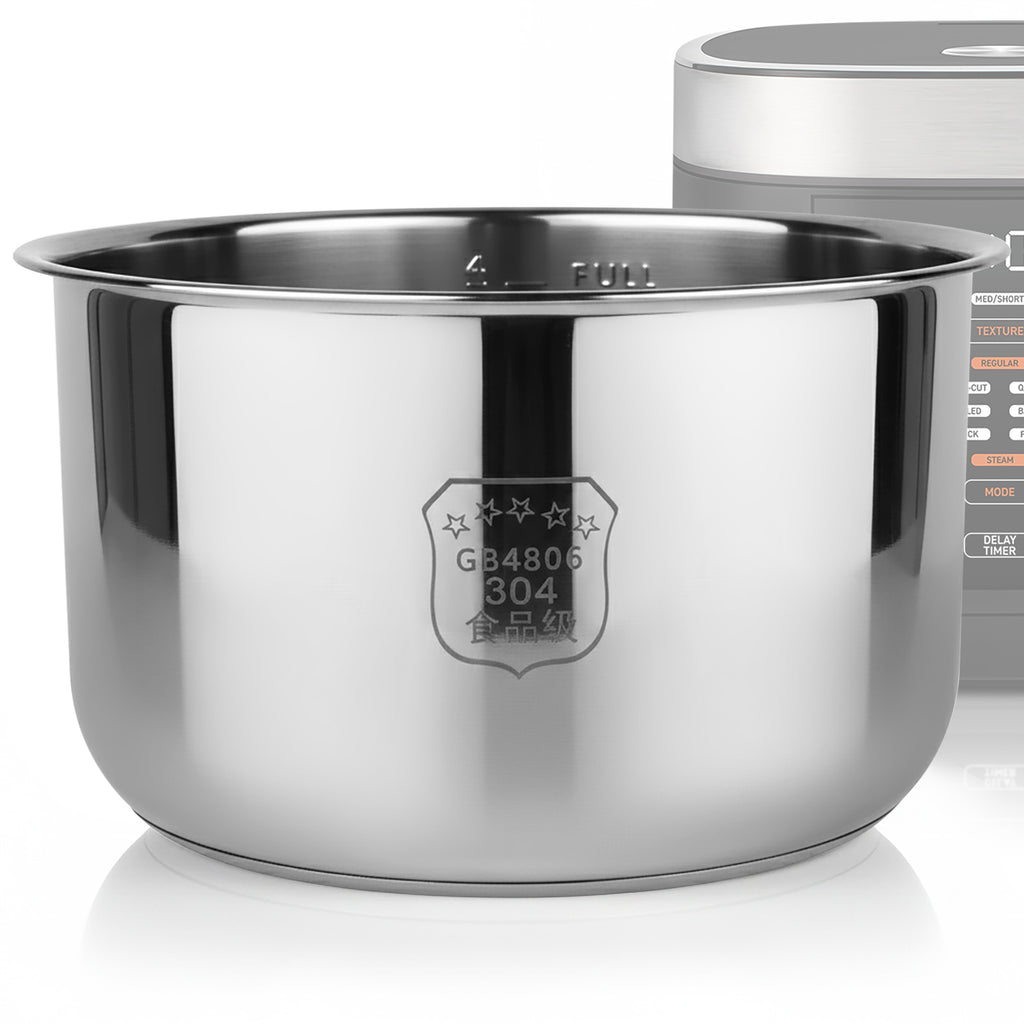 Linkidea Stainless Steel Inner Pot Replacement Compatible with COSORI CRP-R501IP-KUS Rice Cooker, No Coating Cooking Bowl, Dishwasher Safe