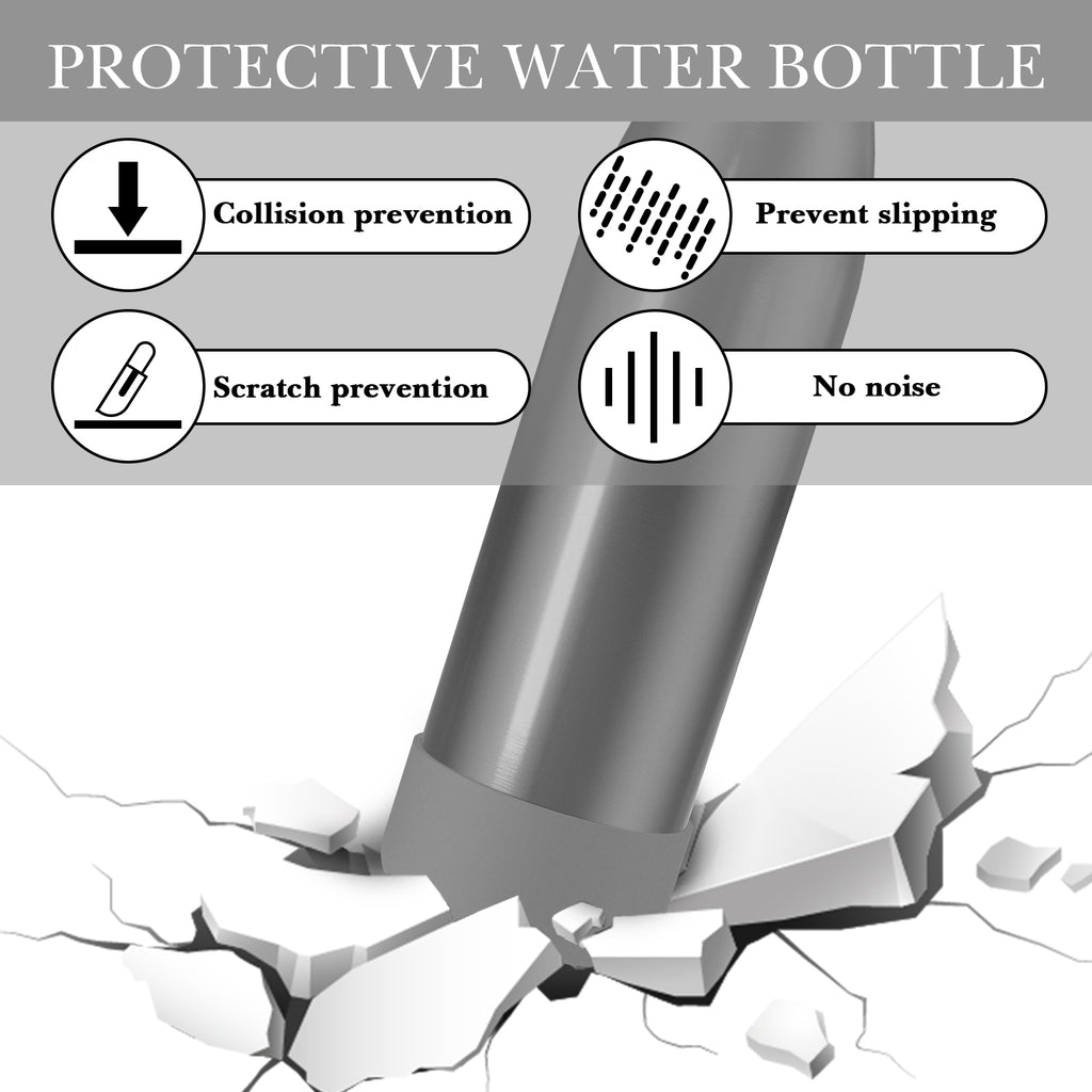 Linkidea 2 Pack Water Bottle Boot Compatible with 25oz S'well ORIGINAL, BJPKPK, Konokyo 25oz Cola Shaped Bottles, Silicone Bottle Boot Bottom Sleeve Cover Protector, Bottle Bumper (Gray)