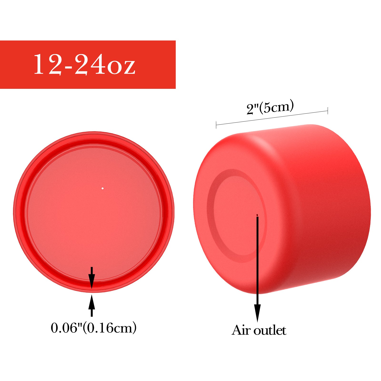Linkidea 2 Pack Water Bottle Boot Compatible with Hydro Flask Wide Mouth 12oz/14oz/16oz/18oz/20oz, Silicone Bottle Bottom Sleeve Bumper Protector (Red)