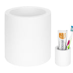 Linkidea Countertop Toothbrush Holder, Diatomite Tooth Brush Stand for Manual Toothbrush, Toothpaste, Razor, Vanity Organizer Compatible with Colgate Extra Clean, Oral-B CrossAction (White)