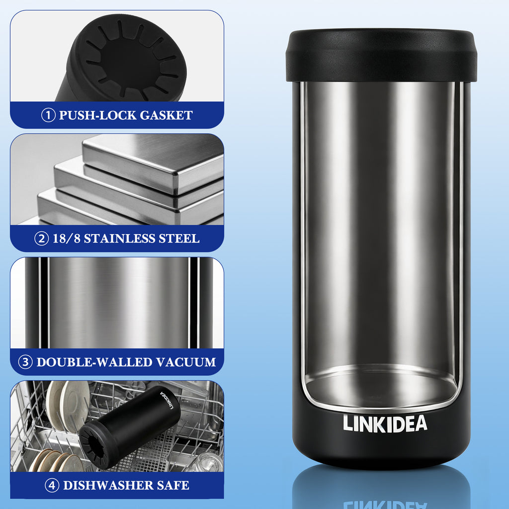 Linkidea Bottled Water Cooler Holder Compatible with Smartwater 16.9 Fl Oz, Evian 16.9 Fl Oz, Insulated Stainless Steel Disposable Water Bottle Holder, Keep Drinks Cold