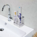 Linkidea Electric Toothbrush Holder, Stainless Steel Vanity Toothpaste Stand, 2 Slots Countertop Organizer Compatible with Oral-B iO Series, Spinbrush Pro 7AM2M (Silver)