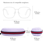Extra Large Hard Shell Sunglasses Case, Oversized Sun Glasses Storage Bag Pouch Organizer Compatible with Rayban RB3025 RB3717 Gucci GG0595S TOM FORD FT0783 FT1013 (XXL, Purple)