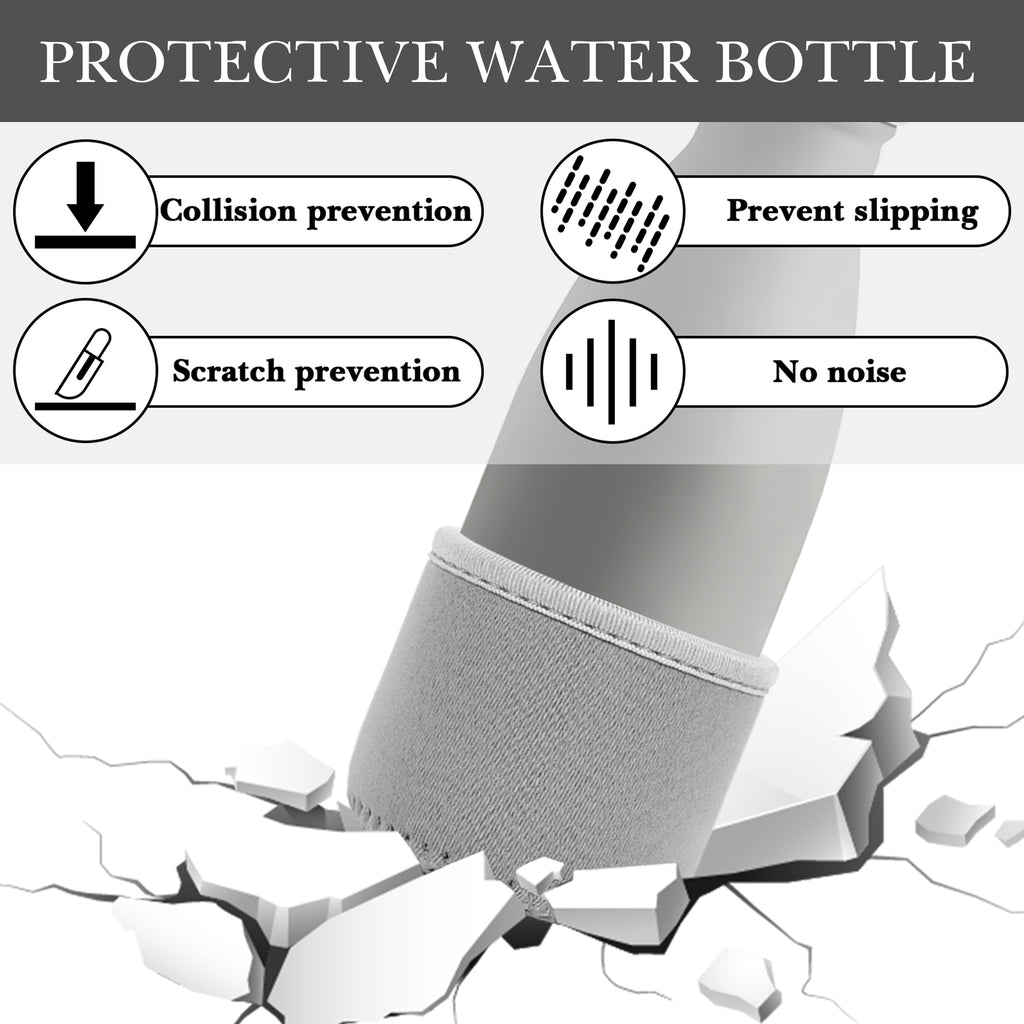 Linkidea 2 Pack Water Bottle Boot Compatible with 9oz/12oz/17oz Swel ORIGINAL, BJPKPK, MIRA Cascade Cola Shaped Bottles, Neoprene Bottle Bottom Bumper Protector (Grey)