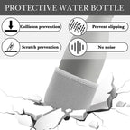 Linkidea 2 Pack Water Bottle Boot Compatible with 9oz/12oz/17oz Swel ORIGINAL, BJPKPK, MIRA Cascade Cola Shaped Bottles, Neoprene Bottle Bottom Bumper Protector (Grey)