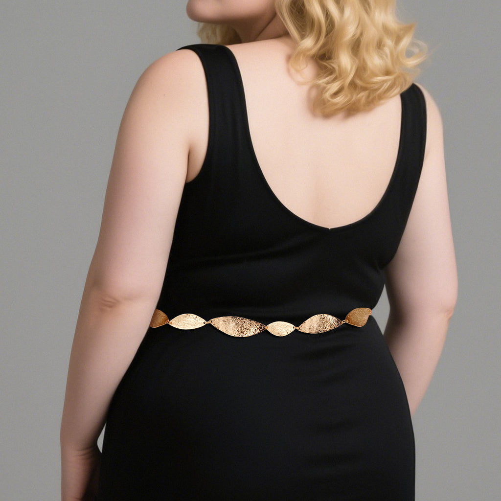 Plus Size Chain Belt for Women, 2 Pack Gold & Silver Waist Belt, Max 43 Inch Adjustable Chunky Belt Chain for Dresses, Party, Casual Wear