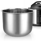 Linkidea Rice Cooker Inner Pot Replacement, 304 Stainless Steel Pressure Cooker Pot, Dishwasher Safe Inner Compatible with Crock Pot Model SCCPPC800-V1, Express 8qt xl (8 QT, Silver)