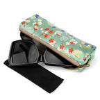 Extra Large Sunglasses Case, Oversized Eyewear Storage Organizer Pouch Soft Bag Compatible with Rayban RB4401D RBS0101S RB3825 Persol PO3350S PO3311S (Cotton-Linen, Pea Green)