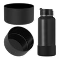 Linkidea Water Bottle Boot Compatible with IRON °FLASK Wide Mouth 32oz/40oz, Narrow Mouth 32oz, Silicone Bottle Bottom Sleeve Cover Protector, Bottle Bumper (Black / 2 Pack)
