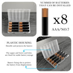 Linkidea 4 Pack AAA Battery Organizer Box, Waterproof Portable Travel Case, Holds 8 AAA Batteries Storage for Home & Travel Accessories (Clear)