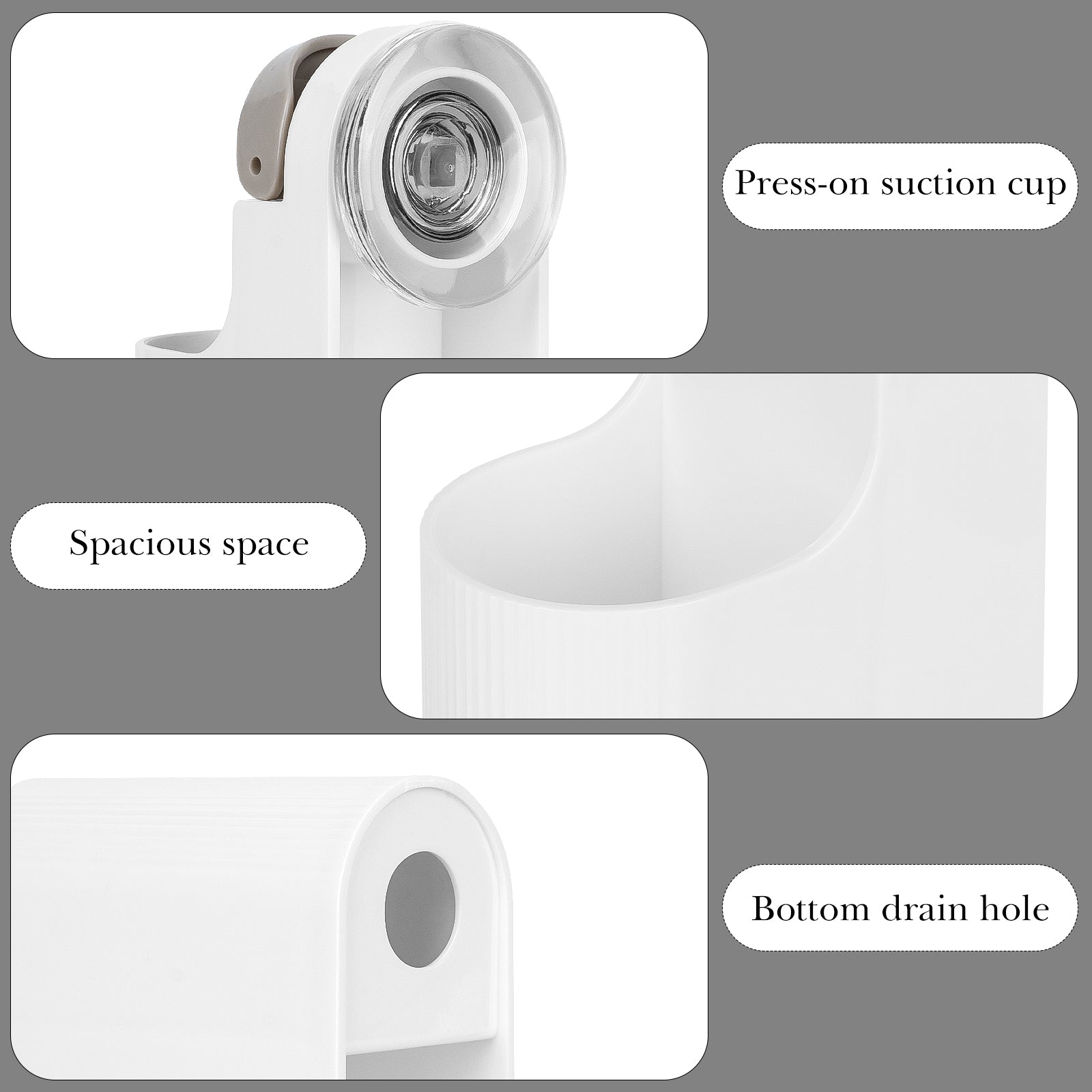 Linkidea 2 Pack Plastic Wall Mount Razor Holder, Compatible with Gillette Fusion 5, Harry's 5 Blade, Dorco Pace 6 Pro, Bathroom Shaving Accessories Organizer (White)