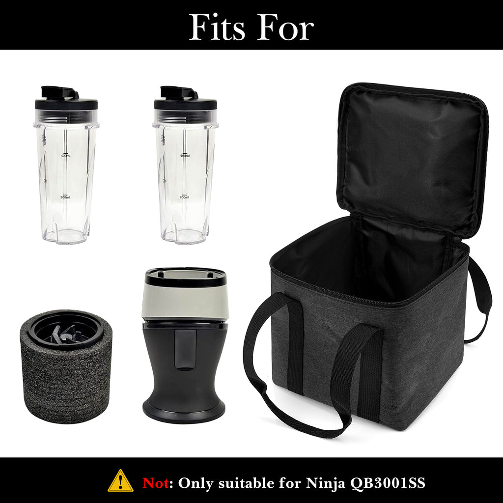 Linkidea Large Blender Storage Bag, Portable Carrying Bag with Hand Strap, Double Zipper Organizer Compatible with Ninja, Fits to Model QB3001SS (Grey)