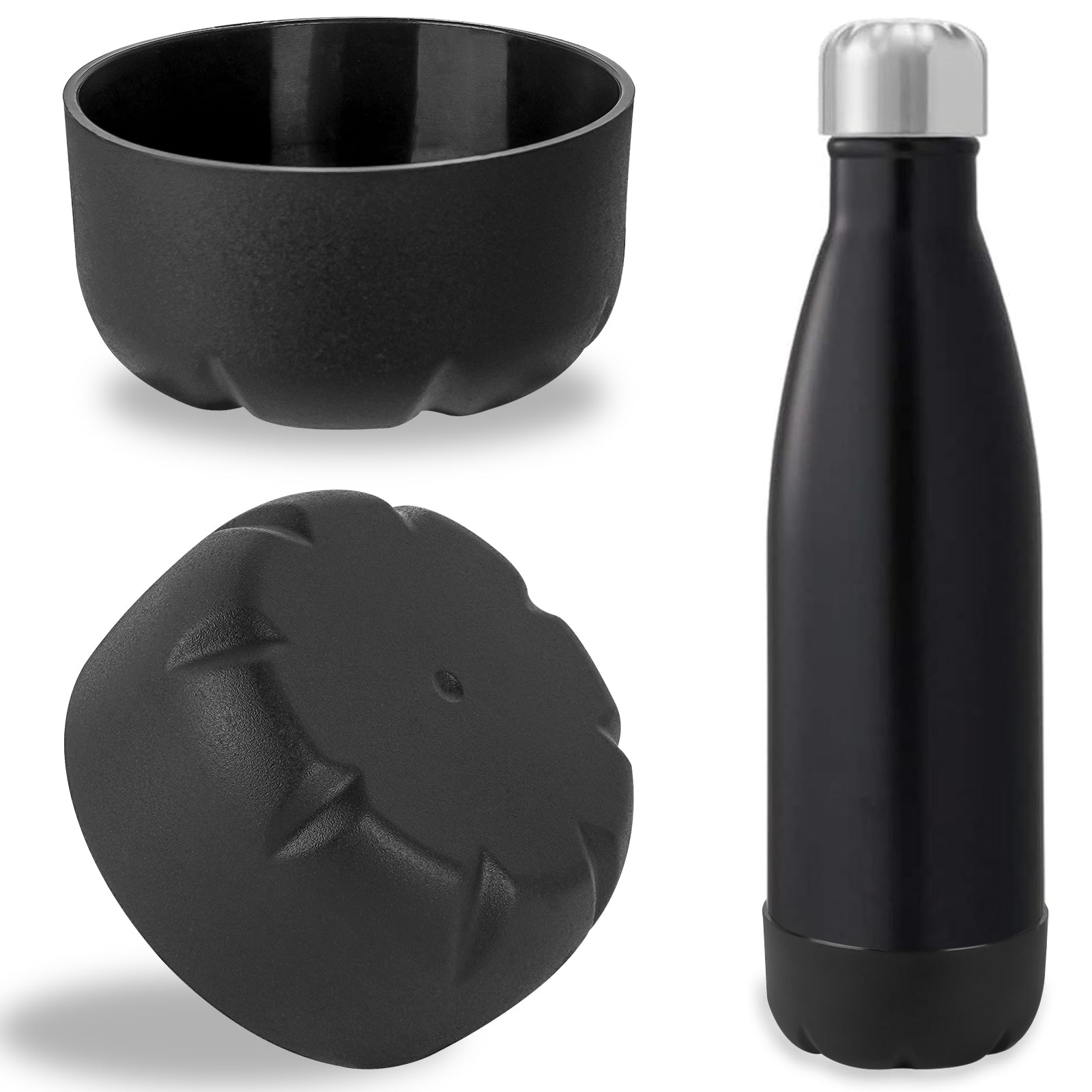 Linkidea 2 Pack Water Bottle Boot Compatible with 17oz ORIGINAL, BJPKPK, MIRA Cascade Cola Shaped Bottles, Silicone Bottle Bottom Sleeve Bumper Protector (Black)