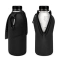 Linkidea 2 Pack Disposable Water Bottle Sleeve Compatible with 16.9 Fl Oz PRIME Hydration, BODYARMOR, Gatorade Fit, Insulated Neoprene Plastic Sports Drink Cover with Lockable Zipper, Black