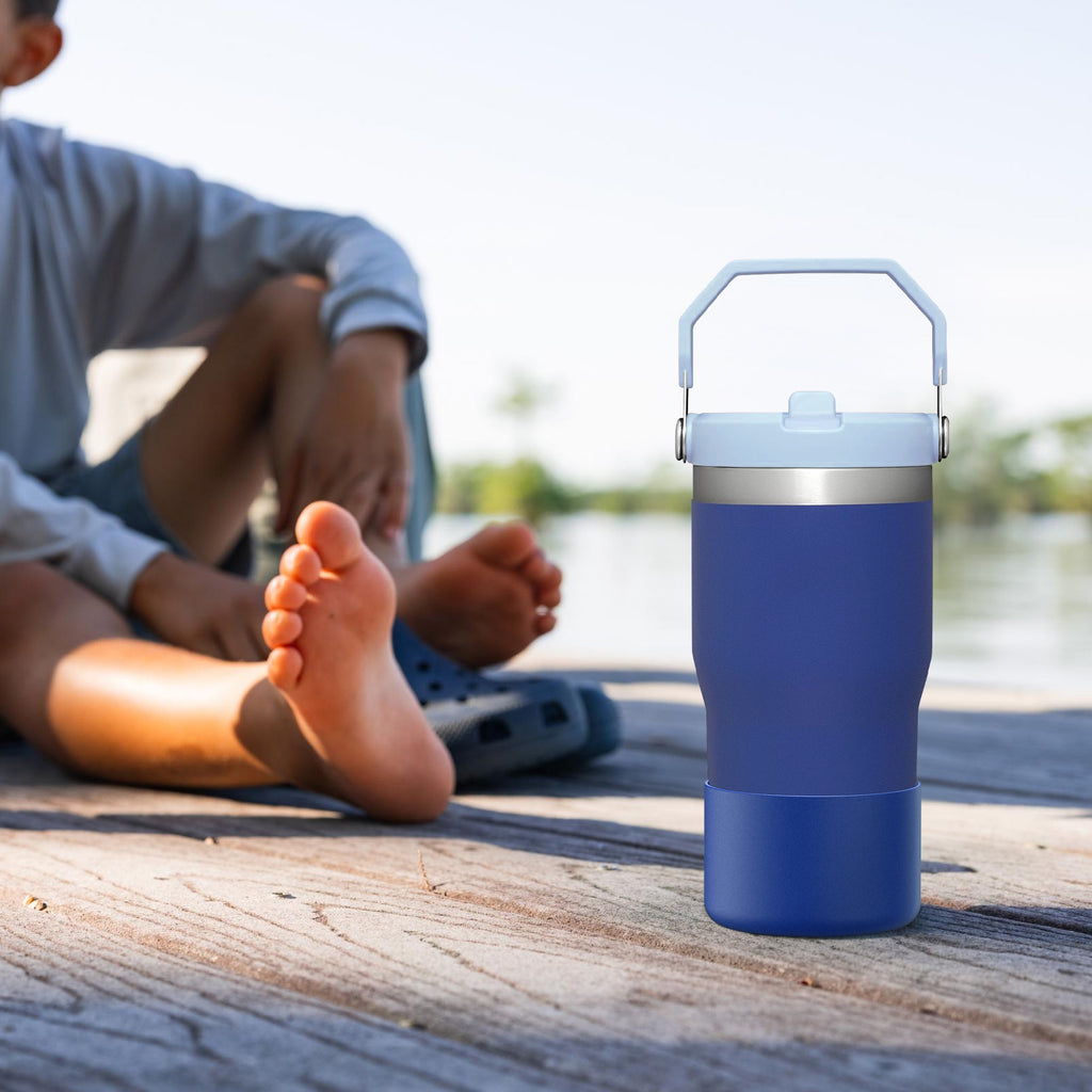 Linkidea 2 Pack Water Bottle Boot Compatible with Stanley Quencher H2.0 20oz/30oz/40oz, IceFlow Flip 20oz/30oz, Silicone Water Bottle Bottom Sleeve Cover Bumper Protector (Cobalt)