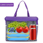 Linkidea Lunch Bag, Large Capacity Lunch Tote Bag Organizer with Hand Strap, Reusable Lunch Box Bag for Picnic, Outdoor, Compatible with B.Box, Sunhanny, Pedeco, QQKO, Xgxn Lunch Box (Purple)