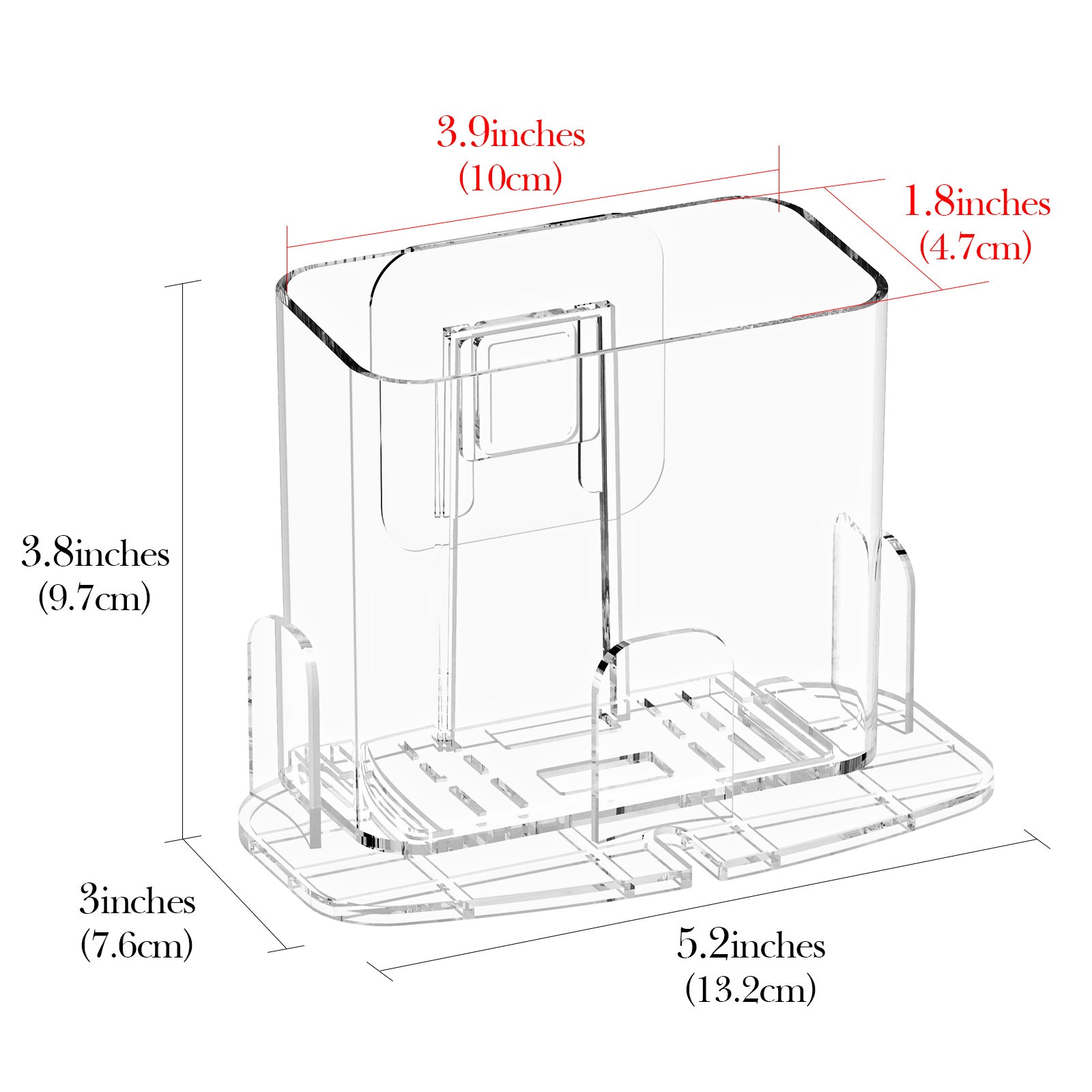 Linkidea 2 Pack Wall Mount Toothbrush Holder for Bathroom, Plastic Clear Self Adhesive Wallmount Tooth Brush Hanger Compatible with Oral-B iO Series, Philips Sonicare 5100/5300, 7AM2M(Transparent)