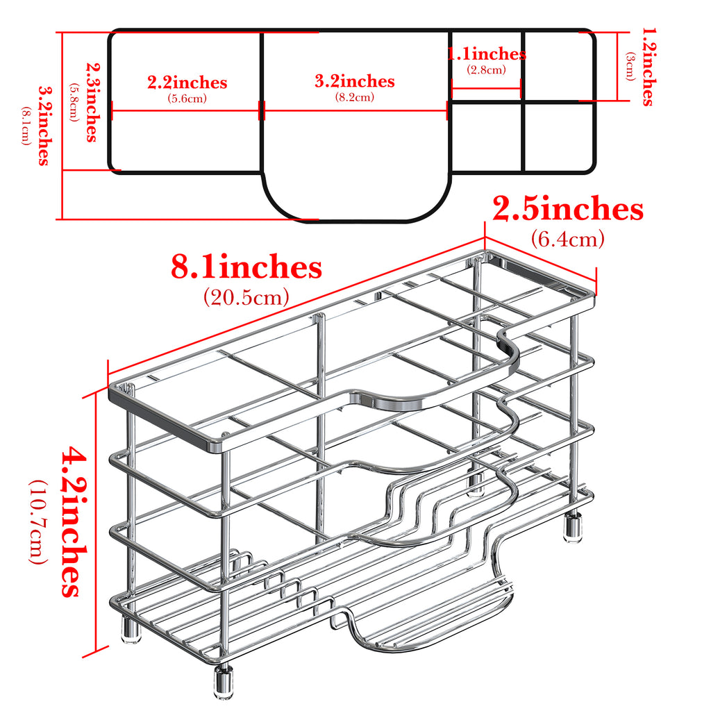 Linkidea Ventilated Toothbrush Holder for Bathroom, Stainless Steel Stand for Toothbrushes, Toothpaste, Razor, Hand Soap, Vanity Countertop 6 Slots Organizer (Chrome)