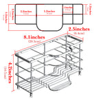 Linkidea Ventilated Toothbrush Holder for Bathroom, Stainless Steel Stand for Toothbrushes, Toothpaste, Razor, Hand Soap, Vanity Countertop 6 Slots Organizer (Chrome)