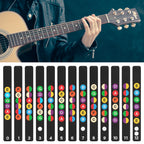 Linkidea Guitar Fretboard Stickers, Chord Learning Tools, Color Coded Note Stickers for Acoustic and Electric Guitars (Colorful) 3 Pack