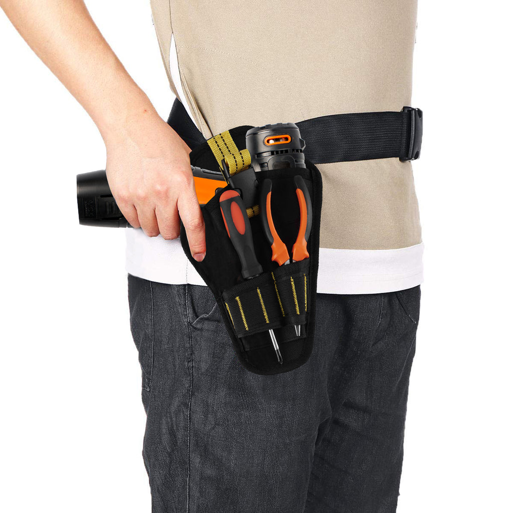Linkidea Heavy Duty Impact Driver Holster, Portable Electric Drill Tool Waist Belt Pouch, Multi-Pocket Organizer Bag for Cordless Drill, Screwdriver, Bits and Pliers Storage