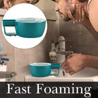 Linkidea Plastic Shaving Soap Bowl with Non-slip Handle, Wide Mouth, Large Capacity, Easier to Lather Ridges, Wet Razor Shave Cream Bowl for Men (Blue)