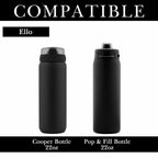 Linkidea 2 Pack Water Bottle Boot Compatible with Ello Cooper / Pop & Fill Bottle 22oz, Silicone Anti-Slip Bottle Bottom Sleeve Bumper Protector (Black)